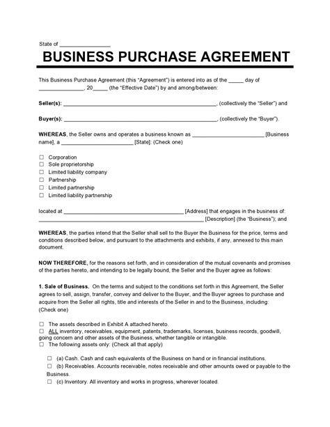 what agreements are needed between a buyer and seller